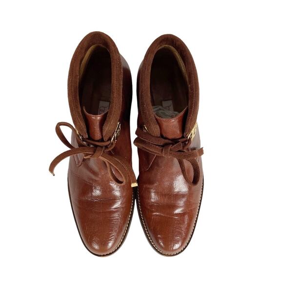 Vintage Botticelli Brown Leather Parlanti Ankle Boots Heel Booties Womens Size 5 - Picture 6 of 11